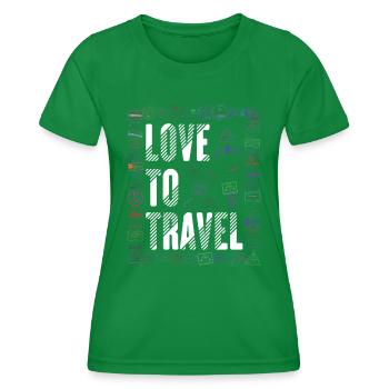 Reiselust Stempel Flug Reisen Urlaub Kreuzfahrt - Frauen Funktions-T-Shirt - Kelly Green - Vorne - AI Model Female 172 dark (172cm)