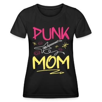 Mom Punk Rock - Frauen Funktions-T-Shirt - Schwarz - Vorne - AI Model Female 172 light (172cm)