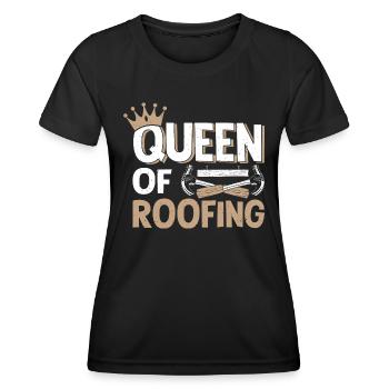 Dachdecker Dachdeckerei Dachklempner Roofer - Frauen Funktions-T-Shirt - Schwarz - Vorne - AI Model Female 172 light (172cm)