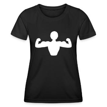 sportlich stark - Frauen Funktions-T-Shirt - Schwarz - Vorne - AI Model Female 172 light (172cm)