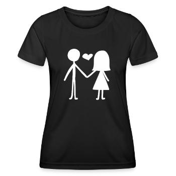 Relation amoureuse - T-shirt sport Femme - noir - Devant - AI Model Female 172 light (172cm)