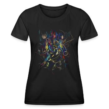 abstrakt - Frauen Funktions-T-Shirt - Schwarz - Vorne - AI Model Female 172 light (172cm)