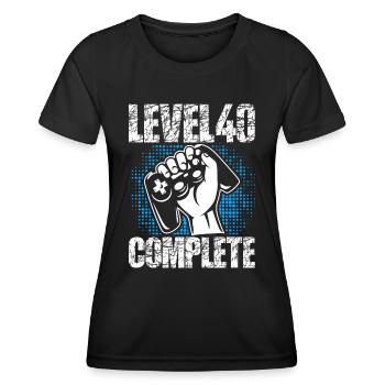 Niveau 40 Cadeau d’anniversaire complet 40 ans - T-shirt sport Femme - noir - Devant - AI Model Female 172 light (172cm)