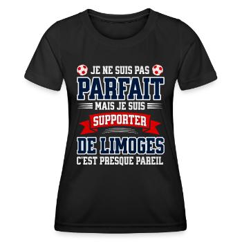 Supporter Football Limoges Foot Fier Limougeaud - T-shirt sport Femme - noir - Devant - AI Model Female 172 light (172cm)