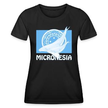 Flagge Mikronesiens und Buckelwale - Frauen Funktions-T-Shirt - Schwarz - Vorne - AI Model Female 172 light (172cm)