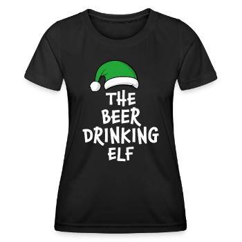 Der Bier trinkende Elf - Frauen Funktions-T-Shirt - Schwarz - Vorne - AI Model Female 172 light (172cm)