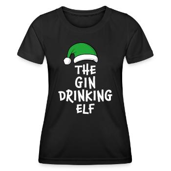The Gin Drinking Elf - Women's Functional T-Shirt - black - Front - AI Model Female 172 light (172cm)