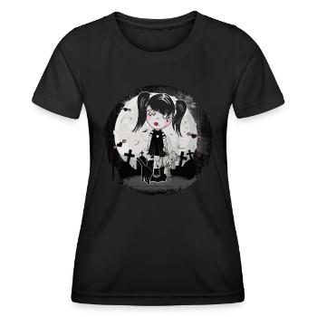 Gothique Emo Fille Cadeau Halloween - T-shirt sport Femme - noir - Devant - AI Model Female 172 light (172cm)