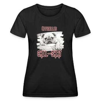 Offizielles Chill-Shirt Frenchie - Frauen Funktions-T-Shirt - Schwarz - Vorne - AI Model Female 172 light (172cm)