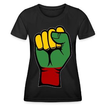 Poing du drapeau de la Lituanie - T-shirt sport Femme - noir - Devant - AI Model Female 172 light (172cm)