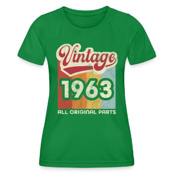 Jahrgang 1963 - Frauen Funktions-T-Shirt - Kelly Green - Vorne - AI Model Female 172 dark (172cm)