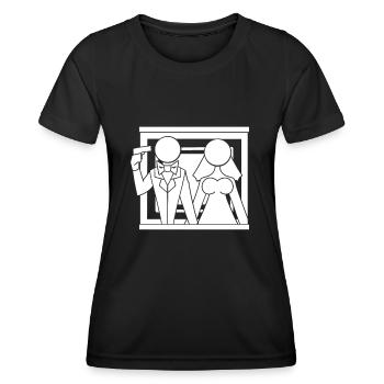 JGA Bride Groom Marriage Game Over Gift - T-shirt sport Femme - noir - Devant - AI Model Female 172 light (172cm)