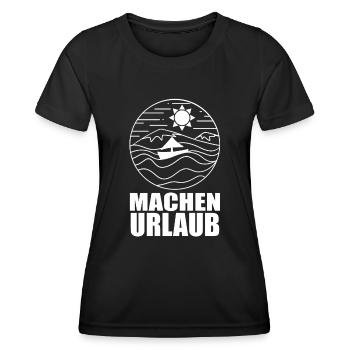 Urlaub machen - Frauen Funktions-T-Shirt - Schwarz - Vorne - AI Model Female 172 light (172cm)