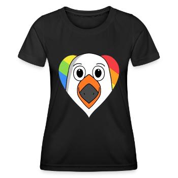 Möwe Lgbt Regenbogen Farben - Frauen Funktions-T-Shirt - Schwarz - Vorne - AI Model Female 172 light (172cm)