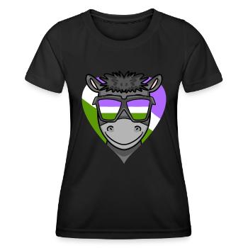 LGBT MOTIV ESEL - Frauen Funktions-T-Shirt - Schwarz - Vorne - AI Model Female 172 light (172cm)