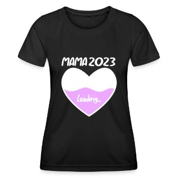 Mama 2023 Mutter Schwangerschaft Schwanger - Frauen Funktions-T-Shirt - Schwarz - Vorne - AI Model Female 172 light (172cm)