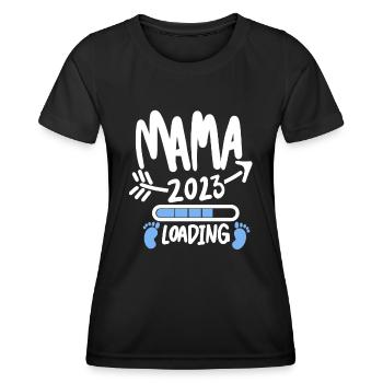 Mama 2023 Mutter Schwangerschaft Schwanger - Frauen Funktions-T-Shirt - Schwarz - Vorne - AI Model Female 172 light (172cm)