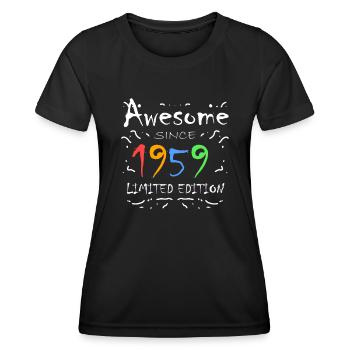 1959 - Born 1959 - Fantastic since 1959 - Women's Functional T-Shirt - black - Front - AI Model Female 172 light (172cm)