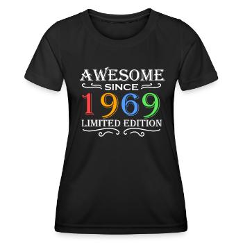 1969 - Born 1969 - Women's Functional T-Shirt - black - Front - AI Model Female 172 light (172cm)