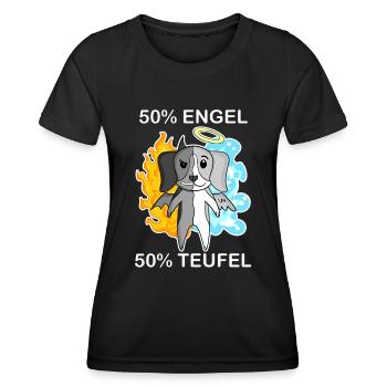Hund Beagle - Engel und Teufel - Frauen Funktions-T-Shirt - Schwarz - Vorne - AI Model Female 172 light (172cm)