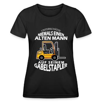 Staplerfahrer Gabelstapler Lager Logistik - Frauen Funktions-T-Shirt - Schwarz - Vorne - AI Model Female 172 light (172cm)