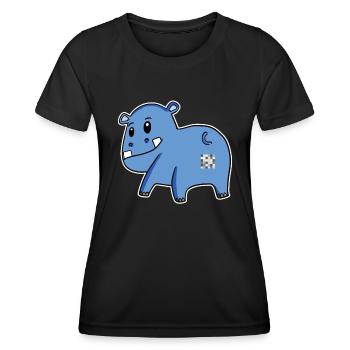 Hippo Ass - Hippopotame Butt - T-shirt sport Femme - noir - Devant - AI Model Female 172 light (172cm)