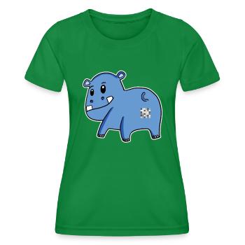 Hippo Ass - Hippopotamus Butt - Women's Functional T-Shirt - kelly green - Front - AI Model Female 172 dark (172cm)
