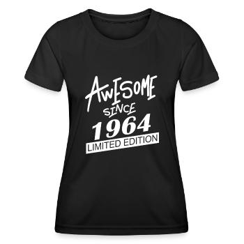 1964 - Né en 1964 - Fantastique depuis 1964 - T-shirt sport Femme - noir - Devant - AI Model Female 172 light (172cm)