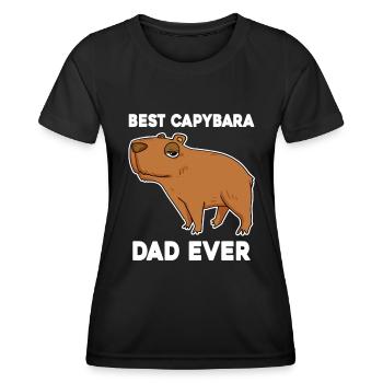 Capybara Père Capybara - T-shirt sport Femme - noir - Devant - AI Model Female 172 light (172cm)