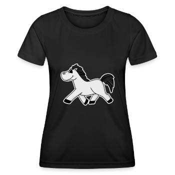 Horse Horses Domestic Horse - Women's Functional T-Shirt - black - Front - AI Model Female 172 light (172cm)