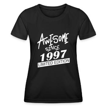 1997 - Jahrgang 1997 - Frauen Funktions-T-Shirt - Schwarz - Vorne - AI Model Female 172 light (172cm)