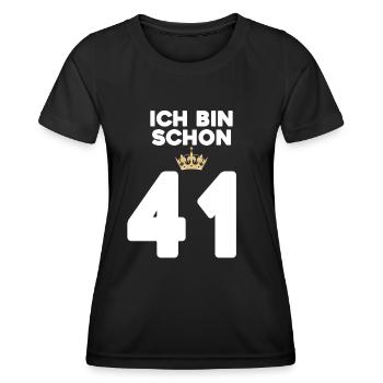 41 Geburtstag - 41 Jahre mit Krone - Frauen Funktions-T-Shirt - Schwarz - Vorne - AI Model Female 172 light (172cm)