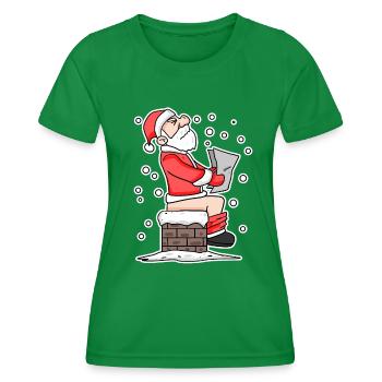 Noël Cheminée drôle Noël - T-shirt sport Femme - vert - Devant - AI Model Female 172 dark (172cm)