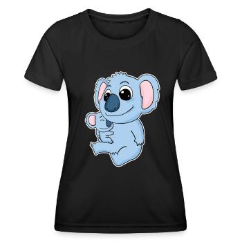Koala Familie - Koala mit Baby - Koala Motiv - Frauen Funktions-T-Shirt - Schwarz - Vorne - AI Model Female 172 light (172cm)