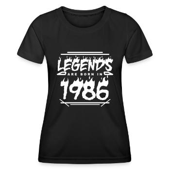 1986 - Jahrgang 1986 - Baujahr 1986 - Frauen Funktions-T-Shirt - Schwarz - Vorne - AI Model Female 172 light (172cm)