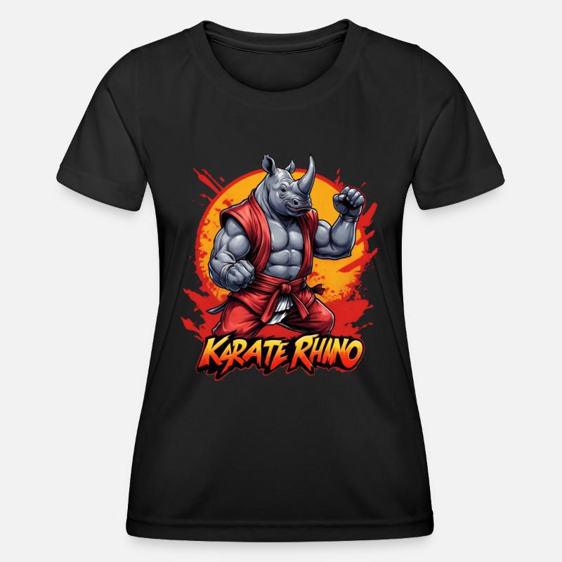 Karate Rhino - Women's Functional T-Shirt - black