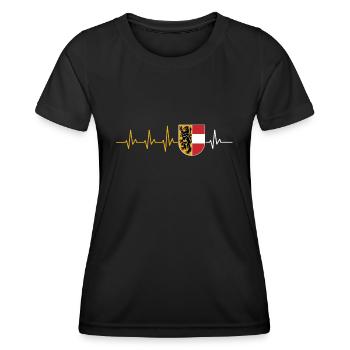 HERZSCHLAG SALZBURG SALZBURGER EKG FLAGGE GESCHENK - Frauen Funktions-T-Shirt - Schwarz - Vorne - AI Model Female 172 light (172cm)