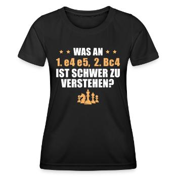 Schachspieler Eröffnung Schachpartie Schach - Frauen Funktions-T-Shirt - Schwarz - Vorne - AI Model Female 172 light (172cm)