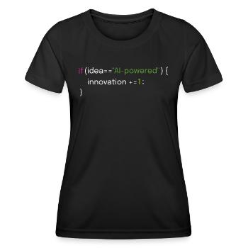 Innovations- und AI-Coding-Design - Frauen Funktions-T-Shirt - Schwarz - Vorne - AI Model Female 172 light (172cm)
