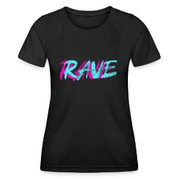 Rave - Frauen Funktions-T-Shirt - Schwarz - Vorne - AI Model Female 172 light (172cm)
