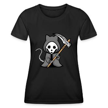 Chat Halloween Grim Repear - T-shirt sport Femme - noir - Devant - AI Model Female 172 light (172cm)