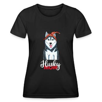 Husky Mama Sibérien Husky Maman - T-shirt sport Femme - noir - Devant - AI Model Female 172 light (172cm)