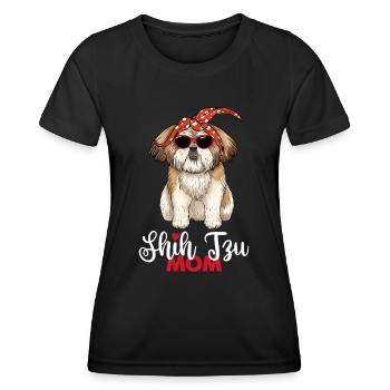 Shih Tzu Mom Shih Tzu Mama - Women's Functional T-Shirt - black - Front - AI Model Female 172 light (172cm)