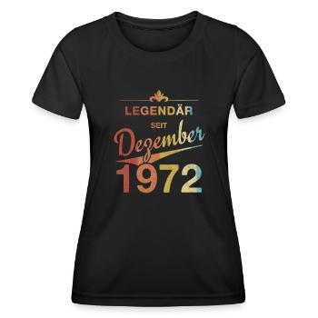 Légendaire 50ème anniversaire Décembre 1972 Millésime 72 - T-shirt sport Femme - noir - Devant - AI Model Female 172 light (172cm)
