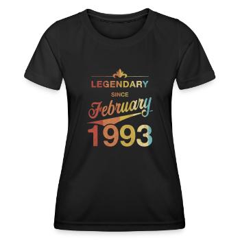 30e anniversaire Légendaire Février 1993 Année 93 - T-shirt sport Femme - noir - Devant - AI Model Female 172 light (172cm)