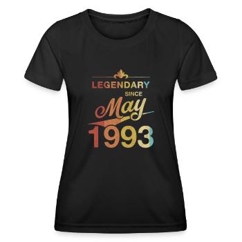 30th birthday Legendary May 1993 Year 93 - Women's Functional T-Shirt - black - Front - AI Model Female 172 light (172cm)