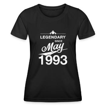 30e anniversaire Légendaire Mai 1993 Année 93 - T-shirt sport Femme - noir - Devant - AI Model Female 172 light (172cm)