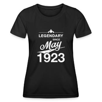 100. Geburtstag Legendär Mai 1923 Jahrgang 23 - Frauen Funktions-T-Shirt - Schwarz - Vorne - AI Model Female 172 light (172cm)