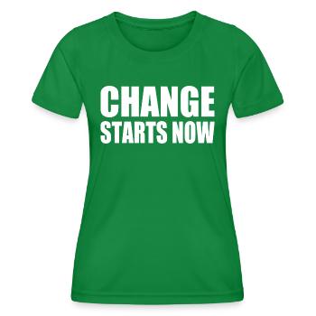 change starts now - T-shirt sport Femme - vert - Devant - AI Model Female 172 dark (172cm)