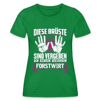 FORSTWIRT - Brüste - Frauen Funktions-T-Shirt - Kelly Green - Vorne - AI Model Female 172 dark (172cm)
